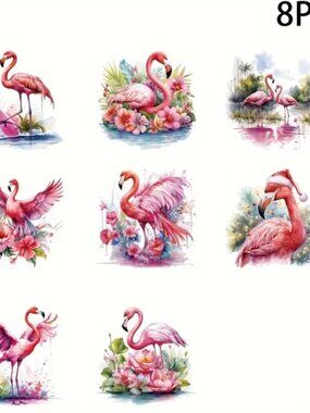 Flamingo UV DTF Transfer Sticker Sheet Waterproof Wrap for Mug & Tumbler Crafts